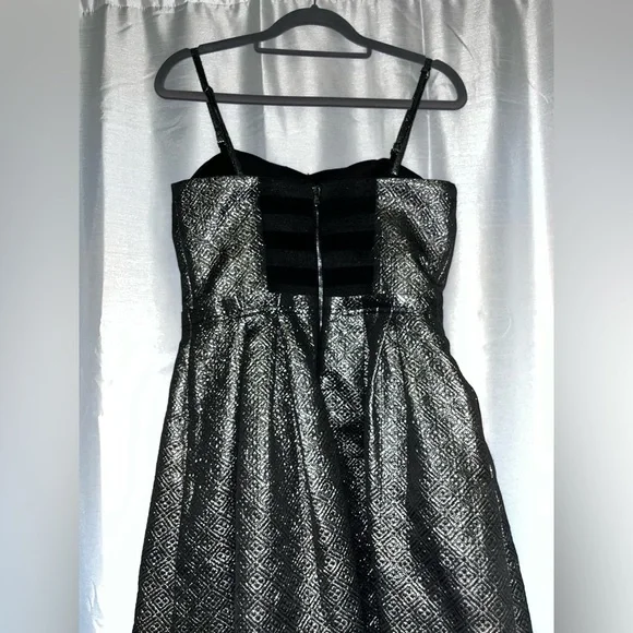 Guess Gunmetal shimmer embossed fit and flare cocktail dress - Picture 2 of 5